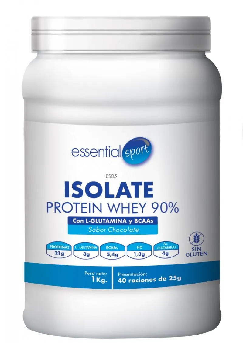 ISOLATE PROTEIN W90 + GLUTAMINA SABOR CHOCOLATE (40 raciones)-ES05