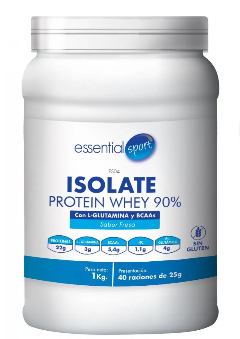 ISOLATE PROTEIN W90 + GLUTAMINA SABOR FRESA (40 raciones)-ES04